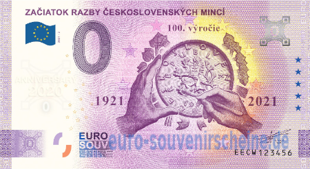 EECW-2021-2 ZAČIATIOK RAZBY ČESKOSLOVENSKÝCH MINCÍ 100 VYROCIE 1921-2021